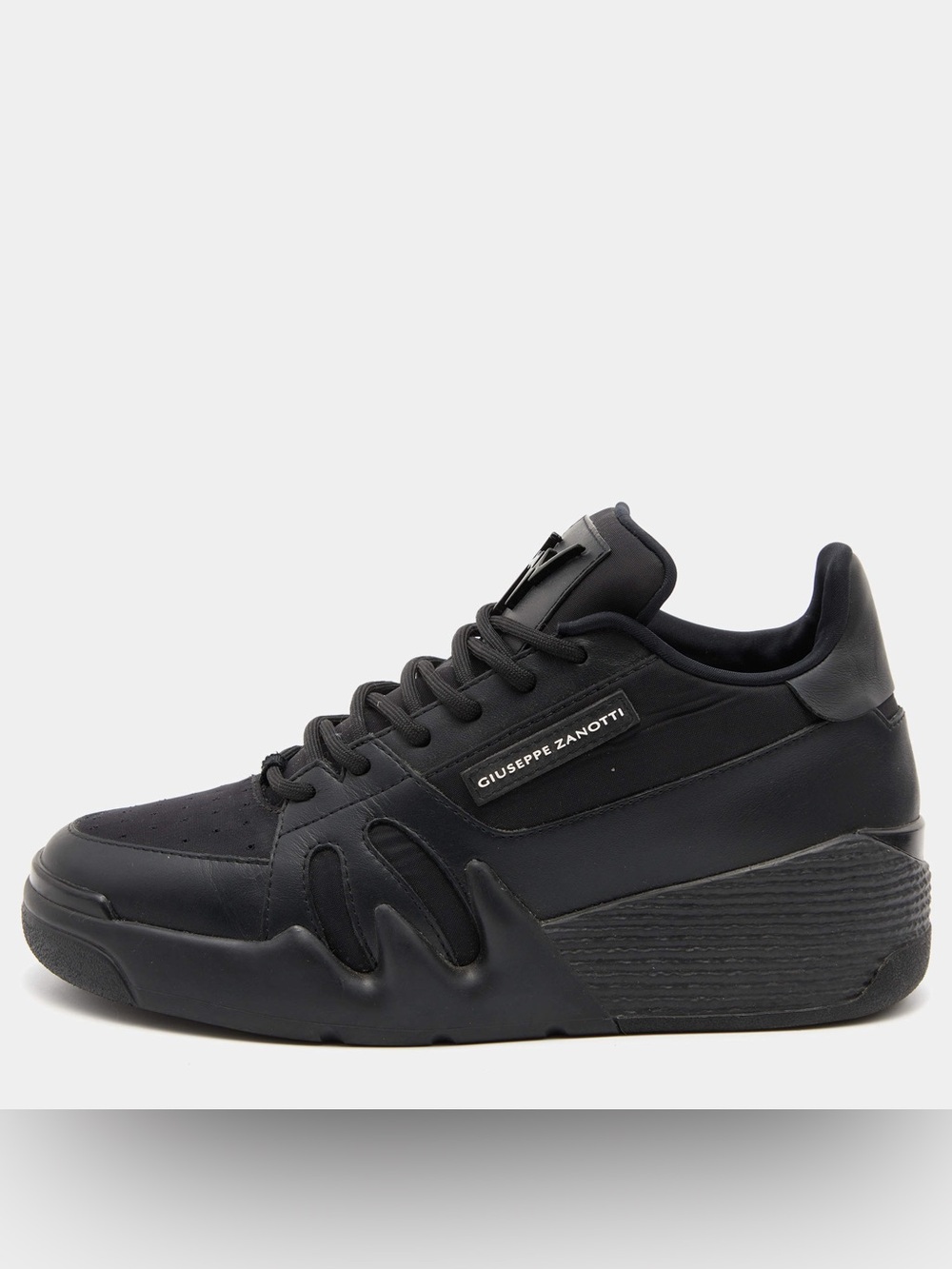 Giuseppe Zanotti Talon Black Leather Wedge Sneakers Men’s 10.5